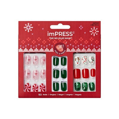 imPRESS Press-On Manicure Nail Polish Holiday Gift Set Holiday Cheer 96ct - Imperfect Box