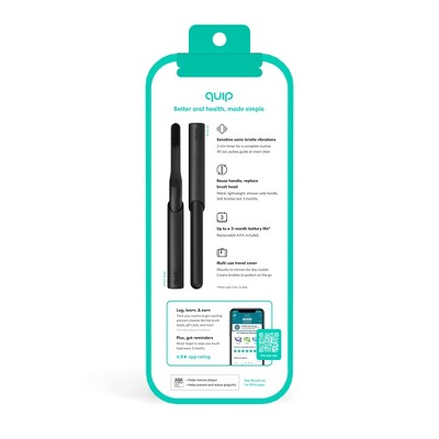 quip Sonic Electric Metal Toothbrush and Travel Case Black - Imperfect Box