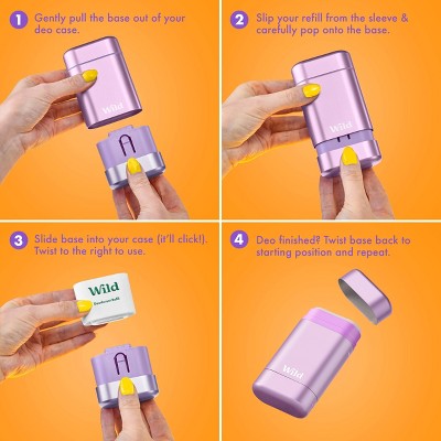 Wild Cosmetics Cream Deodorant Refill Grapefruit & Lime with Ombre Case 5.29oz - New