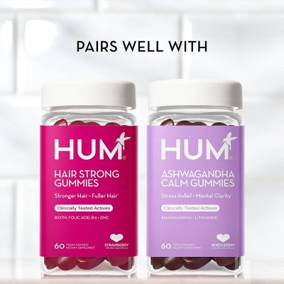 HUM Nutrition Hair Strong Vegan Gummies for Hair Growth + Strength + Thickness 60ct - New