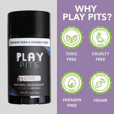 Play Pits LOVE Solid Deodorant 2.65oz - Imperfect Container