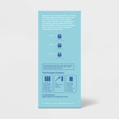 Extra Strength Minoxidil Hair Regrowth Treatment for Men 2 fl oz each up&up - Imperfect Box