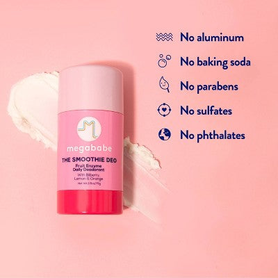 Megababe The Smoothie Deo Fruit Enzyme Daily Solid Deodorant 2.6oz - Imperfect Container