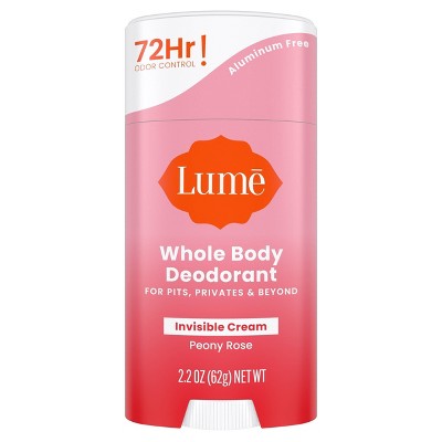 Lume Whole Body Women's Invisible Cream Stick Deodorant Peony Rose Scent 2.2oz - Imperfect Container