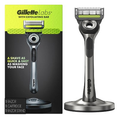 Gillette Labs Exfoliating Bar Razor + 1 Razor Blade Refill & Premium Magnetic Stand - Imperfect Box