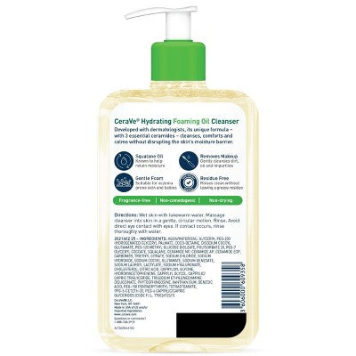 CeraVe Hydrating Foaming Cleansing Oil Face Wash 16 fl oz - New