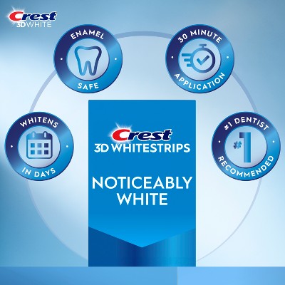 Crest 3DWhitestrips Noticeably White At-home Teeth Whitening Kit 10 Treatments - Imperfect Box