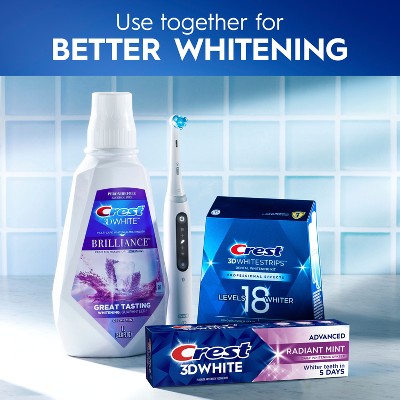 Crest 3D White Advanced Teeth Whitening Toothpaste Radiant Mint 3.3oz/3pk - Imperfect Box