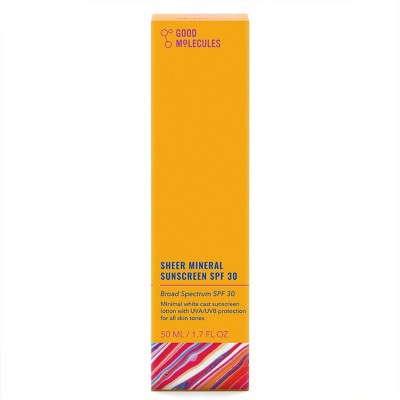 Good Molecules Sheer Mineral Face Sunscreen SPF 30 1.7 fl oz - Imperfect Box
