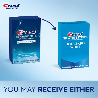 Crest 3DWhitestrips Noticeably White At-home Teeth Whitening Kit 10 Treatments - Imperfect Box