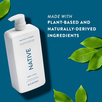 Native Body Wash Sea Salt & Cedar with Pump 36 fl oz - New