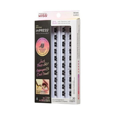 KISS Products imPRESS Press-On Self Adhesive Eyelashes Refill Curly 30ct - Imperfect Box