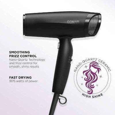 Conair High Shine Nano Quartz Hair Dryer 1875 Watts - Imperfect Box