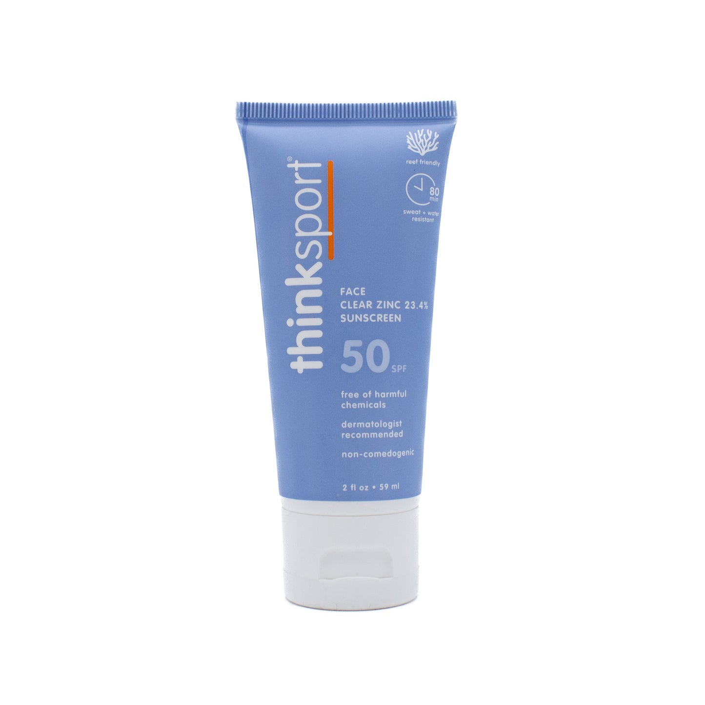 thinksport Clear Zinc Face Mineral Sunscreen Lotion SPF 50 2oz - New