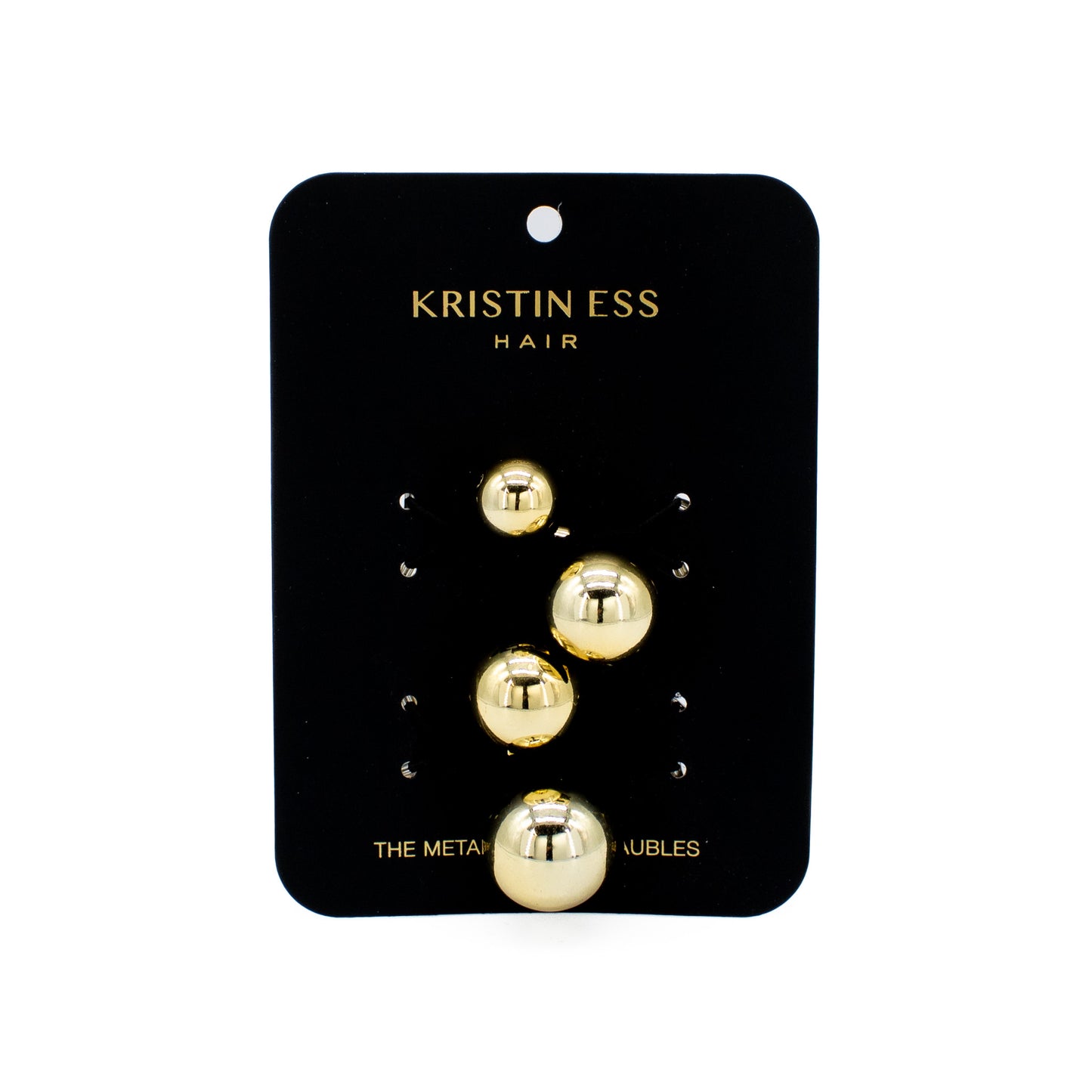 Kristin Ess The Metallic Pony Baubles Hair Elastics 2 pack Gold - New