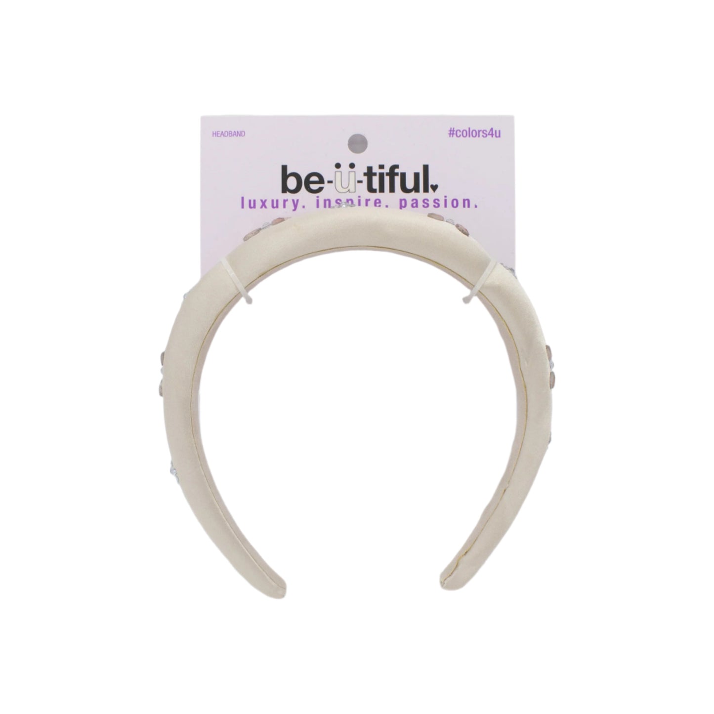 Scunci Gold Headband with Pink & Silver Jewels - New