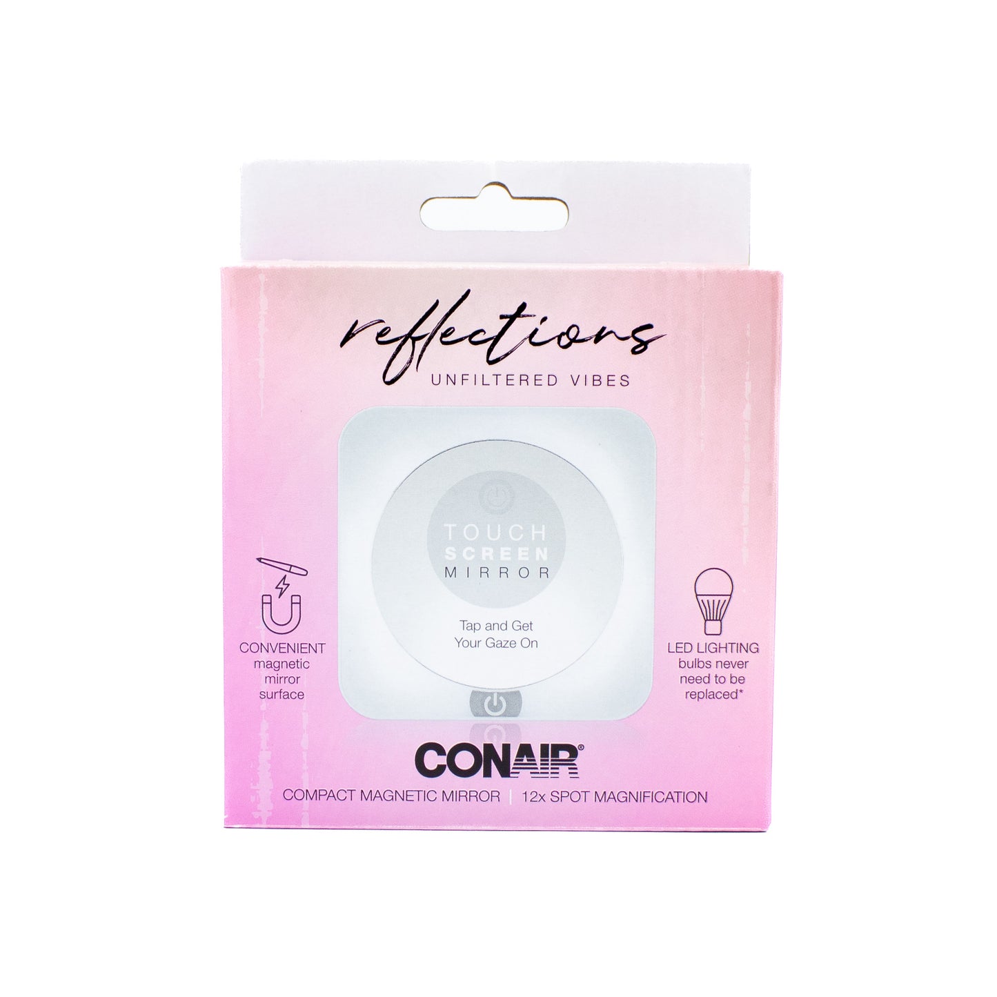 CONAIR Reflections Unfiltered Vibes LED Compact Magnetic Mirror - New