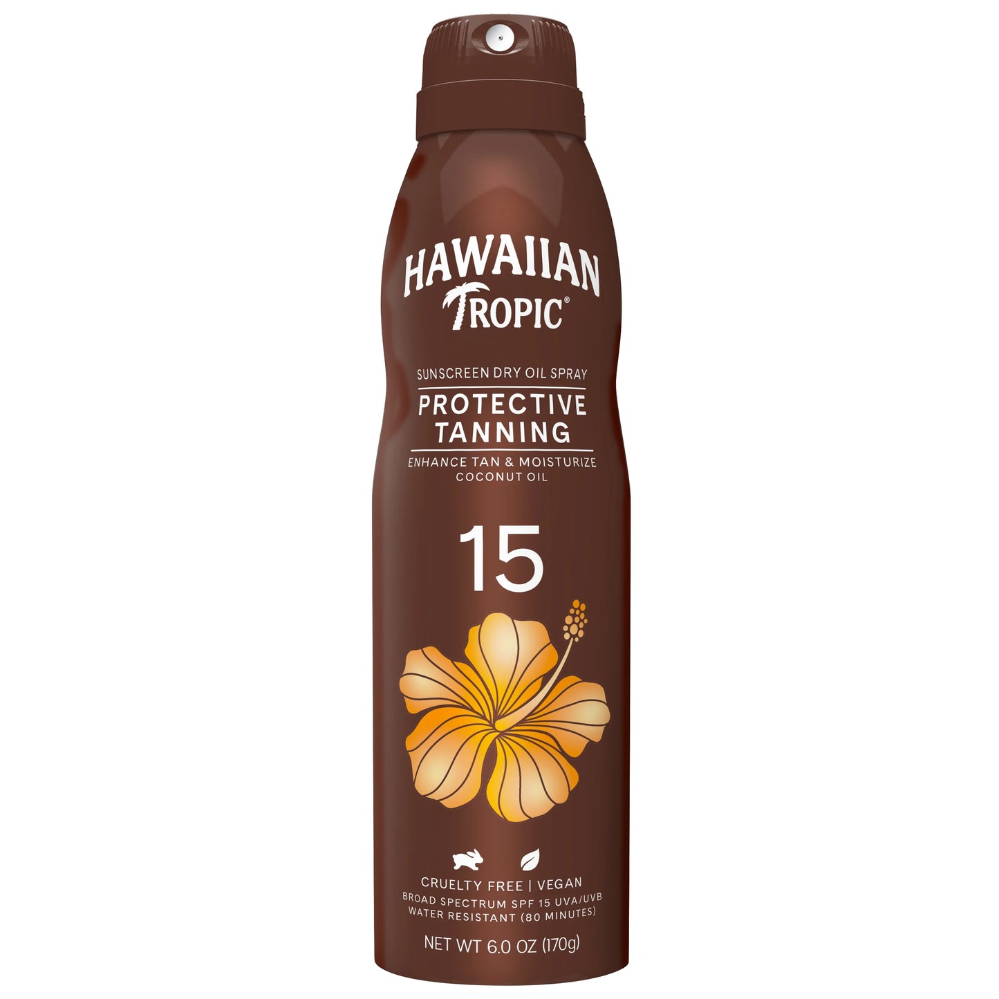 Hawaiian Tropic Dry Oil Sunscreen Spray SPF 15 6oz - imperfect Container