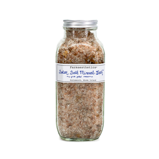 Farmaesthetics Solar Salt Mineral Bath PINK PETAL ROSES 16oz - New