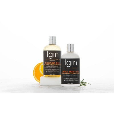 TGIN Triple Moisture Rich Replenishing Conditioner For Natural Hair with Shea Butter and Argan Oil  13 fl oz - Imperfect Container