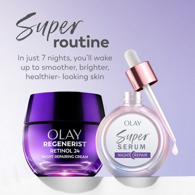 Olay Super Face Night Serum with Vitamin C 1 fl oz - Imperfect Box