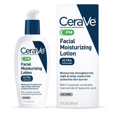 CeraVe PM Moisturizing Lotion, Night Cream for All Skin Types 2 fl oz - Imperfect Box