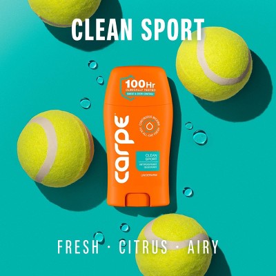 Carpe Men's 100HR Sweat & Odor Control Antiperspirant Deodorant Clean Sport 1.76oz - Imperfect Container