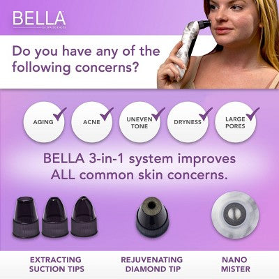 Spa Sciences BELLA 3-in-1 Diamond Tip Microdermabrasion System - Imperfect Box