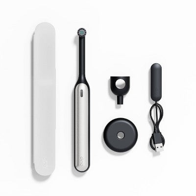 quip Rev Oscillating Rechargeable Electric Toothbrush Black/Silver - Imperfect Box