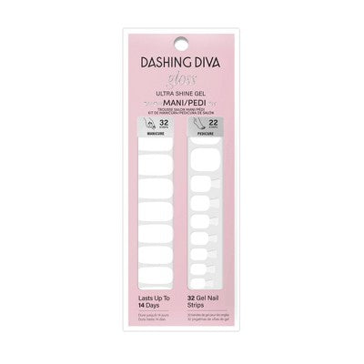Dashing Diva Mani/Pedi Gloss Nail Art White Flag 54ct - Imperfect Box