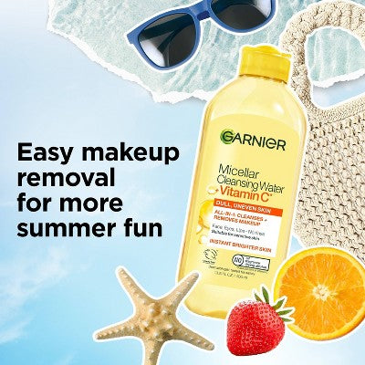 Garnier Vitamin C Brightening & Hydrating Micellar Water Makeup Remover and Facial Cleanser 23.7 fl oz - Imperfect Container