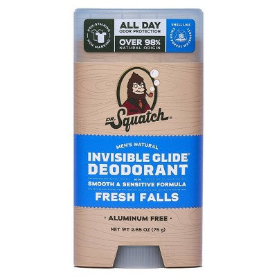 DR. SQUATCH Men's Invisible Glide Deodorant Natural Fresh Falls 2.65oz - Imperfect Container