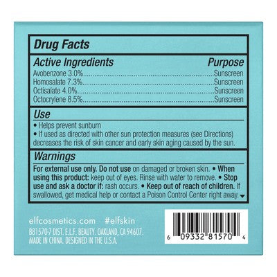 e.l.f. Holy Hydration! Broad Spectrum Sunscreen Face Cream SPF 30 1.76oz - Imperfect Box