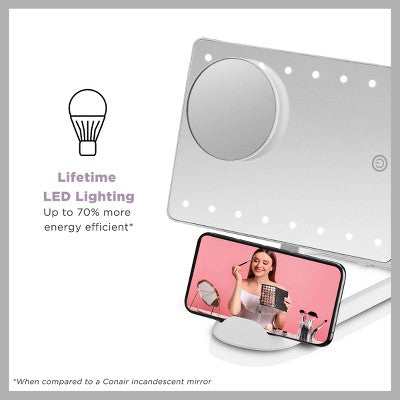 Conair LED Hollywood Lighted Social Media Makeup Mirror White - Imperfect Box