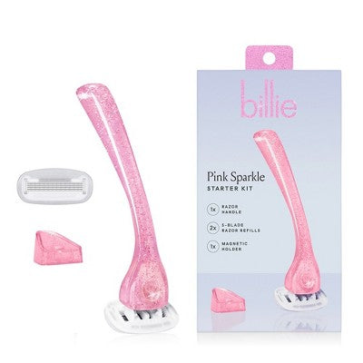Billie Handle with Magnetic Holder Women 5 Blade Refills Reusable Razor - New