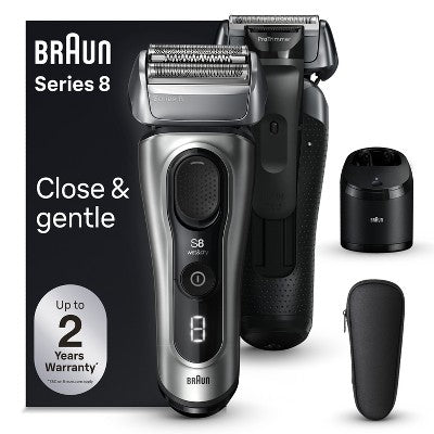 BRAUN SERIES 8-8567CC RECHARGEABLE WET & DRY SHAVER + SMARTCARE CENTER - Imperfect Box