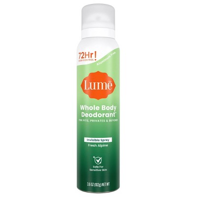 Lume Deodorant Spray Fresh Alpine 3.6oz - Imperfect Container