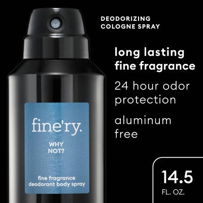fine'ry. Men's Deodorant Spray Why Not? 4oz - Imperfect Container