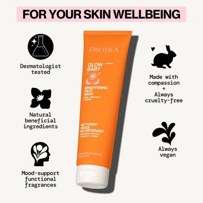 Pacifica Glow Baby Brightening Face Wash Orange 5 fl oz - Imperfect Container