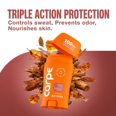 Carpe Men's 100H Sweat & Odor Control Antiperspirant Deodorant Amber Dusk 1.76oz - New