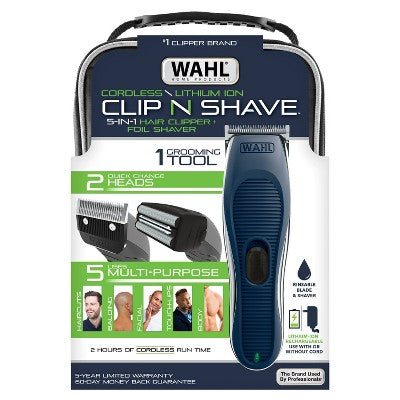 Wahl Clip & Shave 2 in 1 Cordless Rechargeable Hair Clipper and Electric Shaver - Imperfect Box