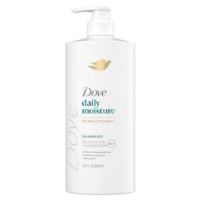 Dove Beauty Daily Moisture Hair Shampoo with Hyaluronic Serum & Bio-Protein Care 28 fl oz - Imperfect Container