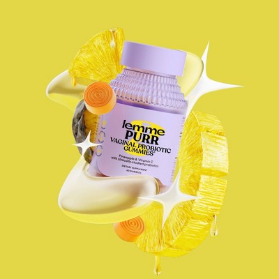 Lemme Purr Vaginal Probiotic Gummies  Vitamin C Pineapple Flavored 60ct - Imperfect Container