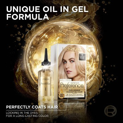 L'Oreal Paris Superior Preference Fade-Defying Color + Shine System 6.5 fl oz 6.5G Lightest Golden Brown 1 Kit - Imperfect Box