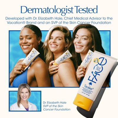 Vacation Sunscreen Classic Face Lotion SPF 45 3 fl oz - Imperfect Container