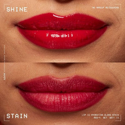 NYX Professional Makeup Lip IV Hydrating Lip Gloss Stain Set Wet 0.16 fl oz - New