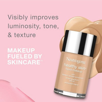 Neutrogena Healthy Skin Liquid Makeup Foundation, Lightweight & Flawless Coverage with Broad Spectrum SPF 20 Sunscreen 30 Buff - Imperfect Container