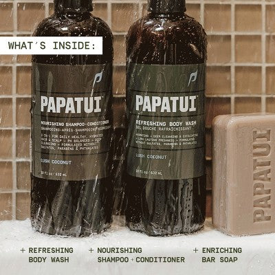 Papatui Men's Shower Pack Lush Coconut 3ct - Imperfect Box