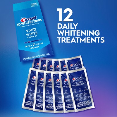 Crest 3D Whitestrips Vivid White Teeth Whitening Kit 12 Treatments - Imperfect Box