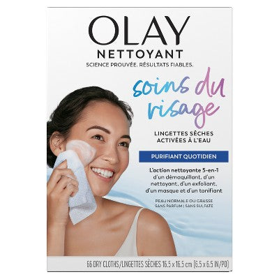 Olay Daily Facials Face Cleansing Wipes Makeup Remover Unscented 66ct - Imperfect Box